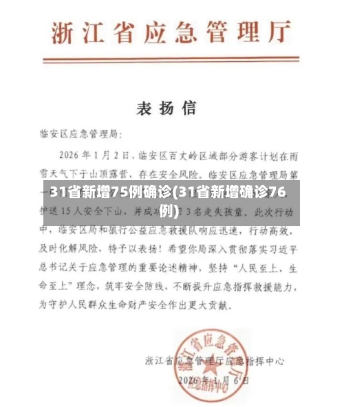 31省新增75例确诊(31省新增确诊76例)