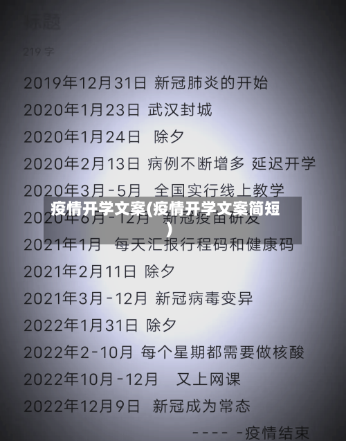 疫情开学文案(疫情开学文案简短)