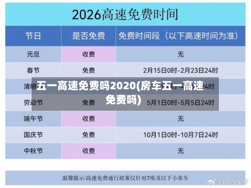 五一高速免费吗2020(房车五一高速免费吗)-第2张图片