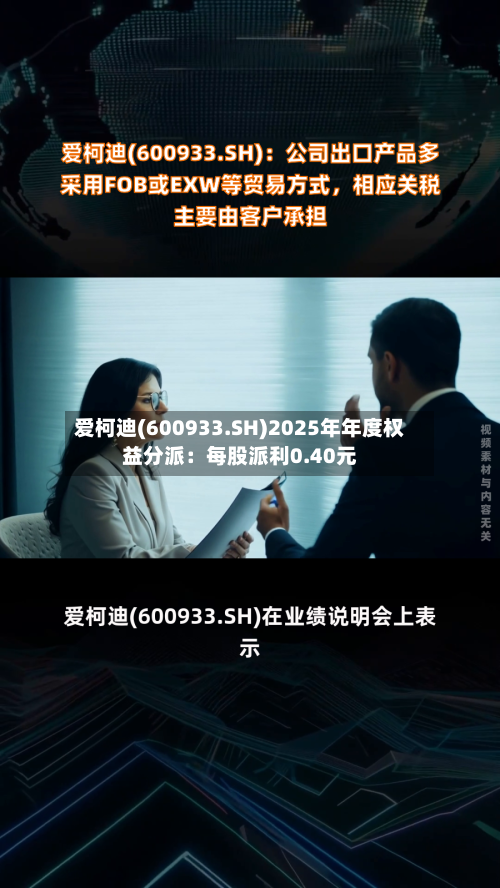 爱柯迪(600933.SH)2025年年度权益分派：每股派利0.40元